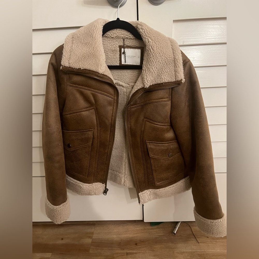 LUCKY Faux Sherpa/Suede Jacket. Never Worn!